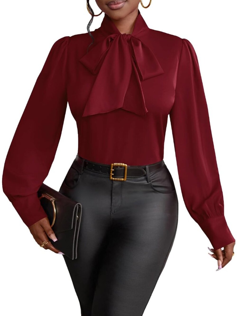 Women's Bow Tie Neck Elegant Blouse